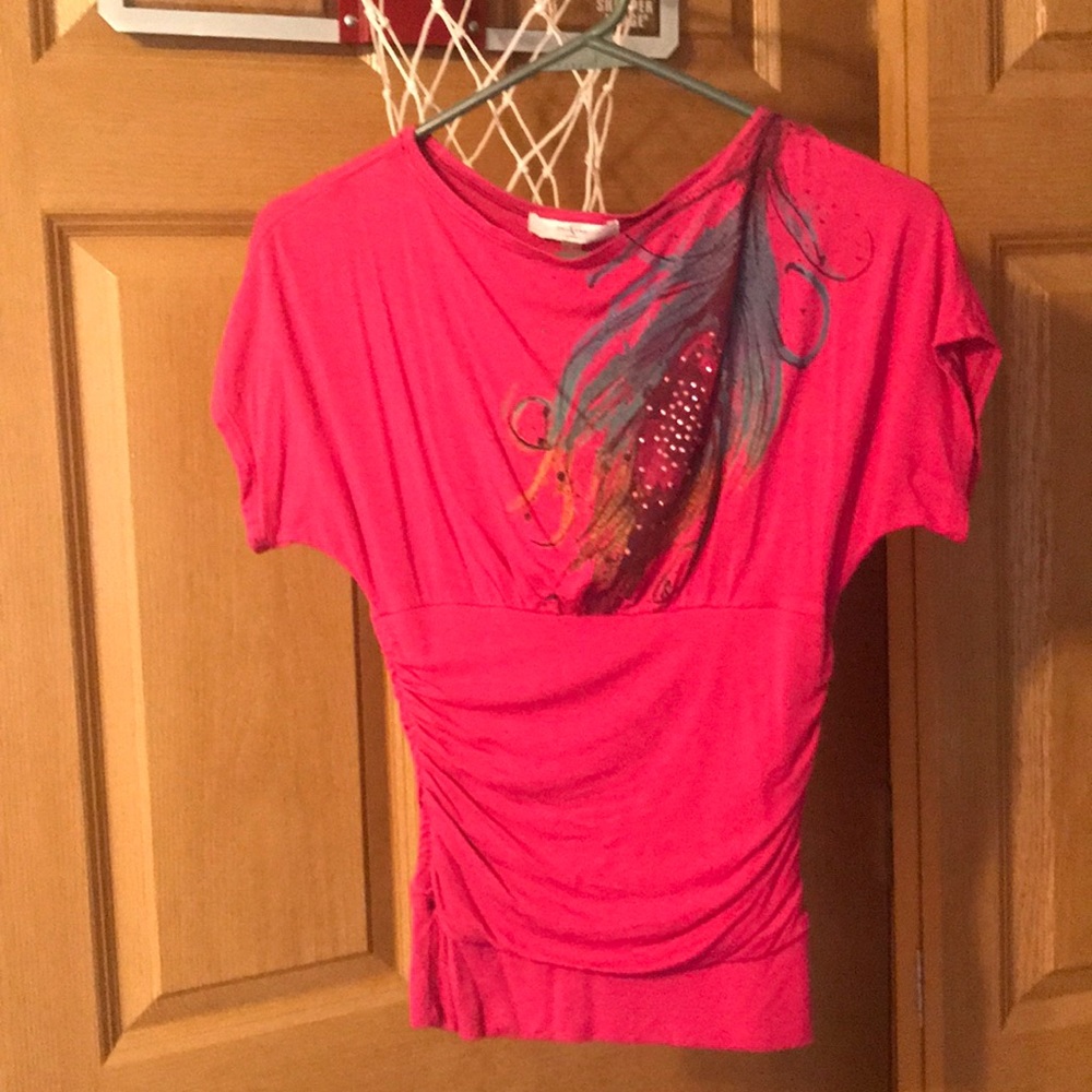 Hot pink kids blouse, size large